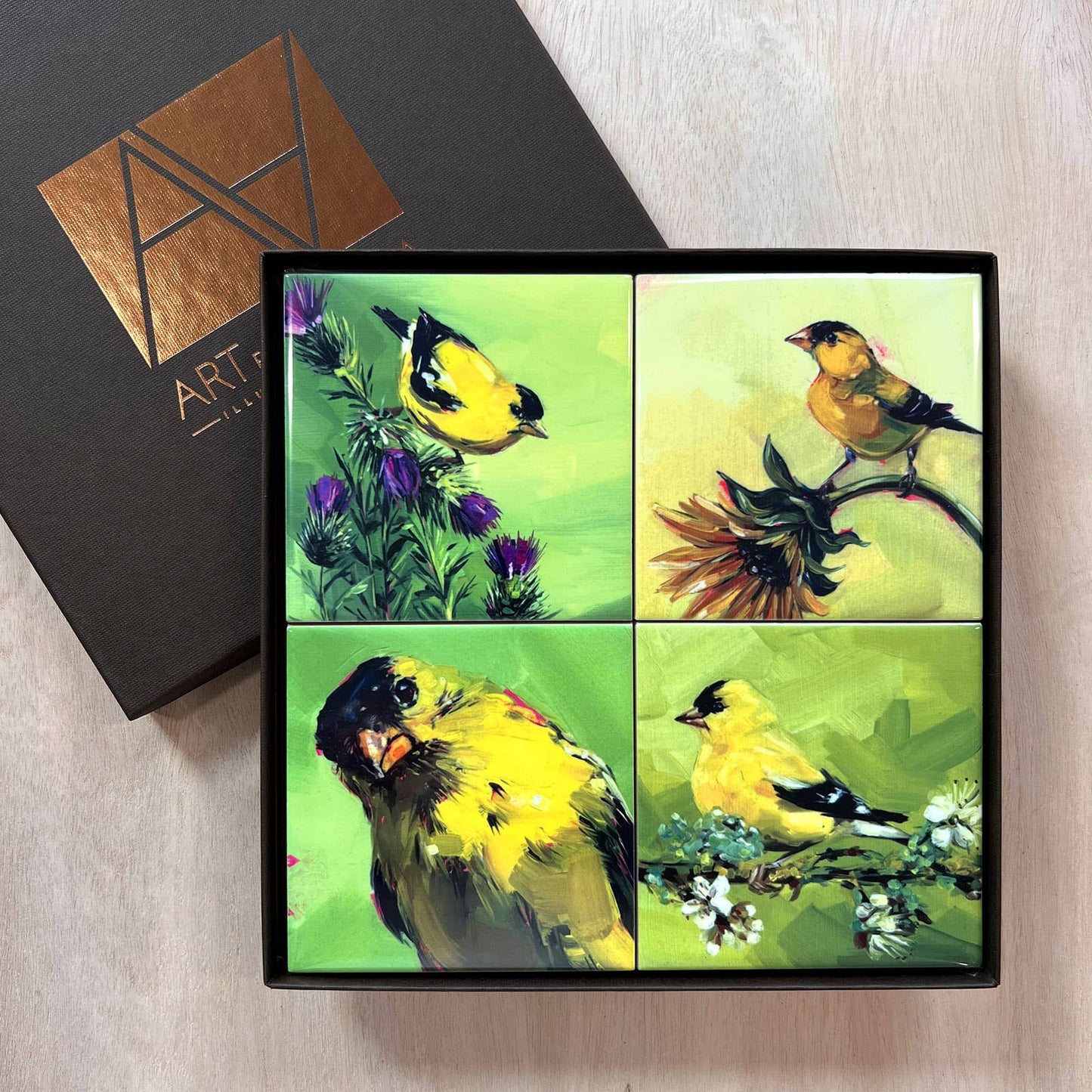Goldfinch 2 Coaster Set by Art by Alyssa