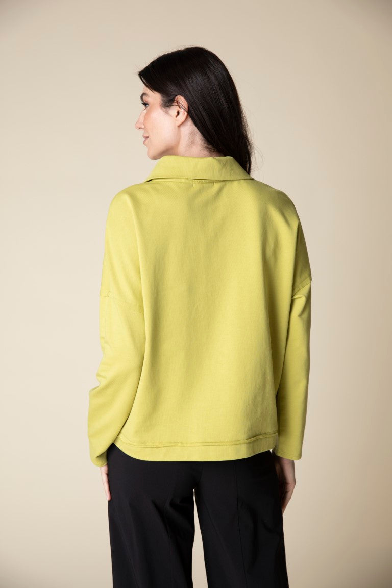 French Terry Curved Pocket Jacket in Pear by Habitat Clothing