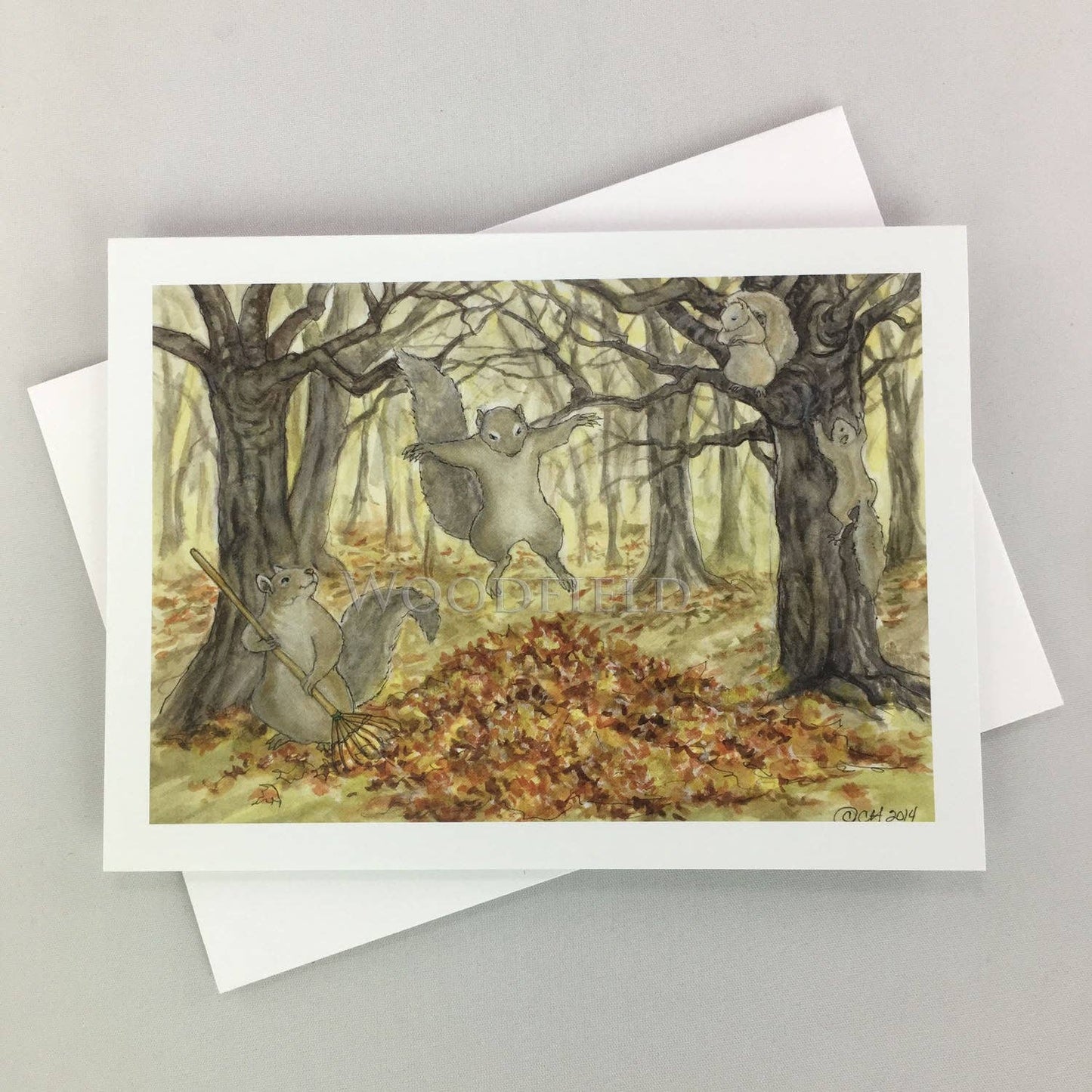Leaf Pile - Greeting Card by Woodfield Press