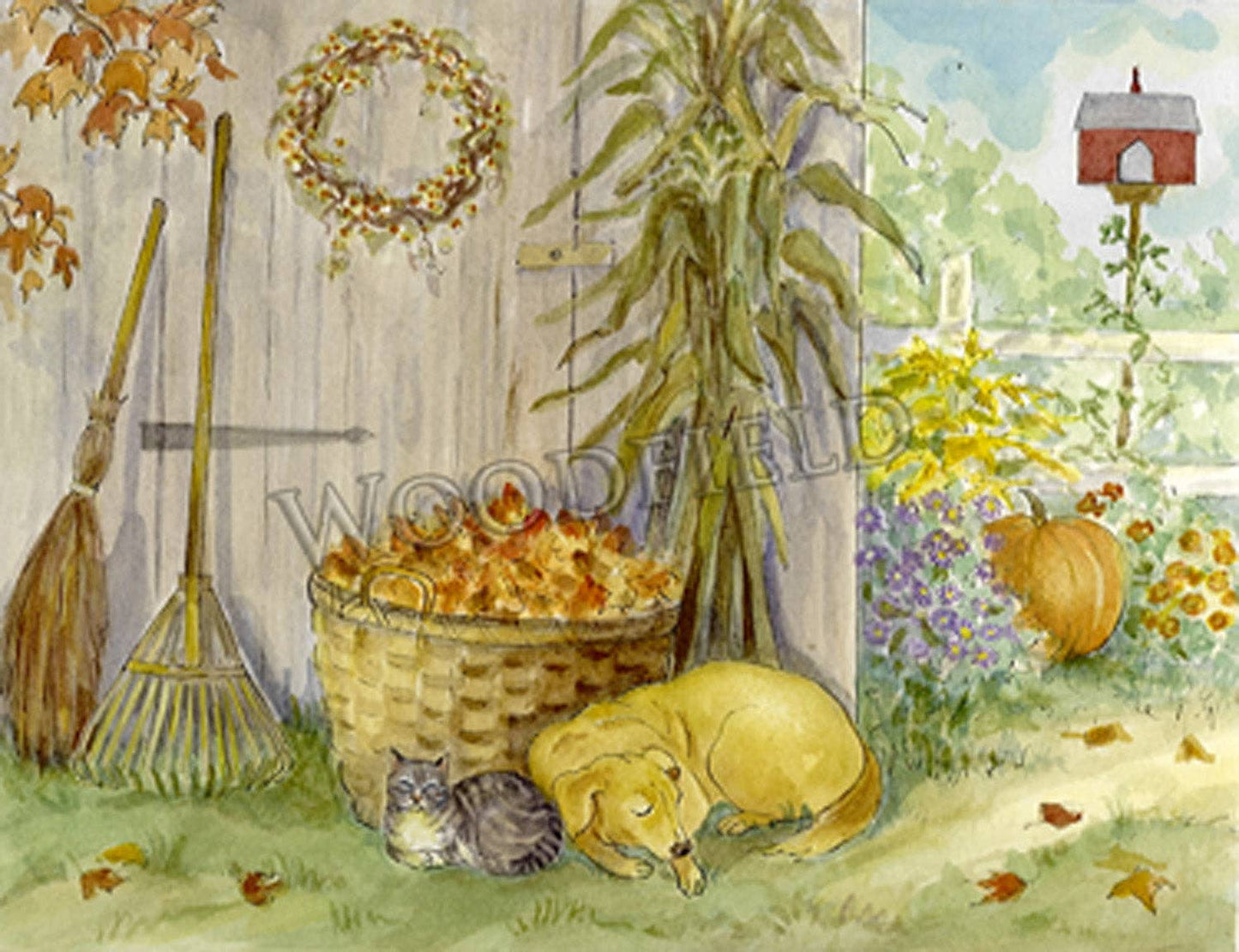Autumn Chores - Greeting Card by Woodfield Press