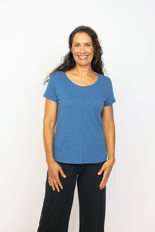 Cotton Coverstitch Tee in Twilight by Habitat Clothing