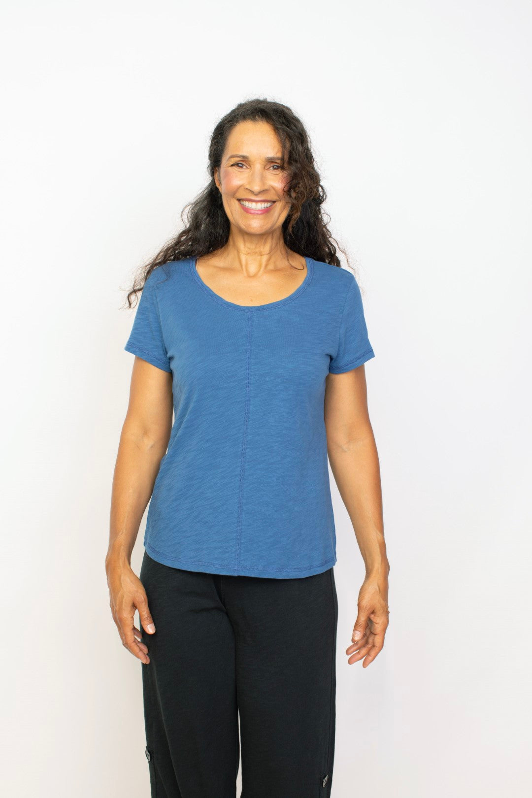 Cotton Coverstitch Tee in Twilight by Habitat Clothing