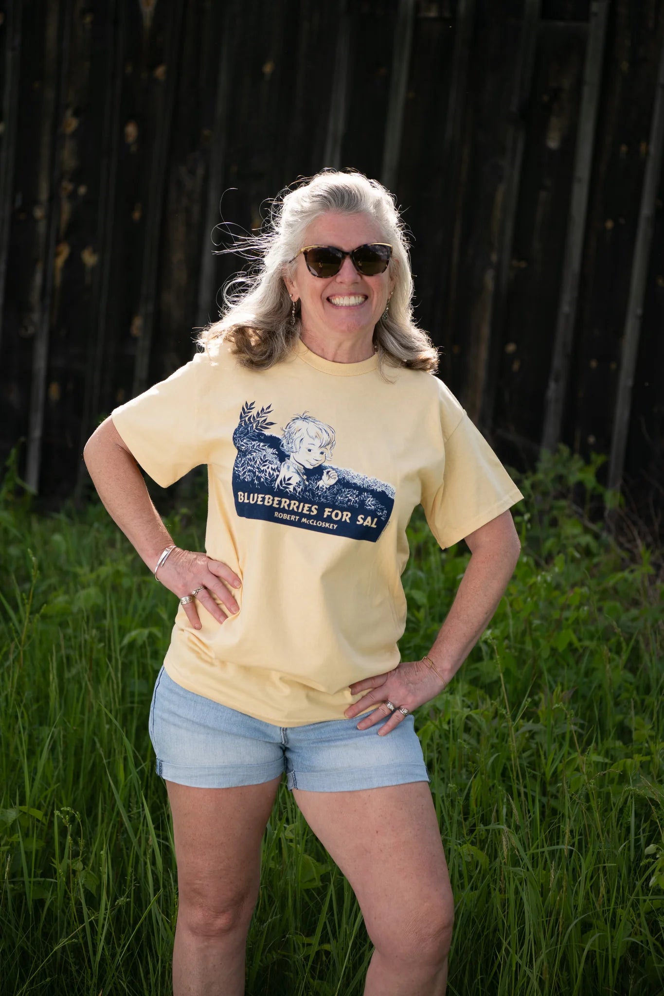 Blueberries for Sal Maize Adult Unisex T-Shirt by Liberty Graphics