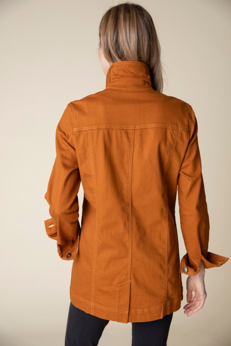 Stretch Denim Boyfriend Jacket in Ginger by Habitat Clothing