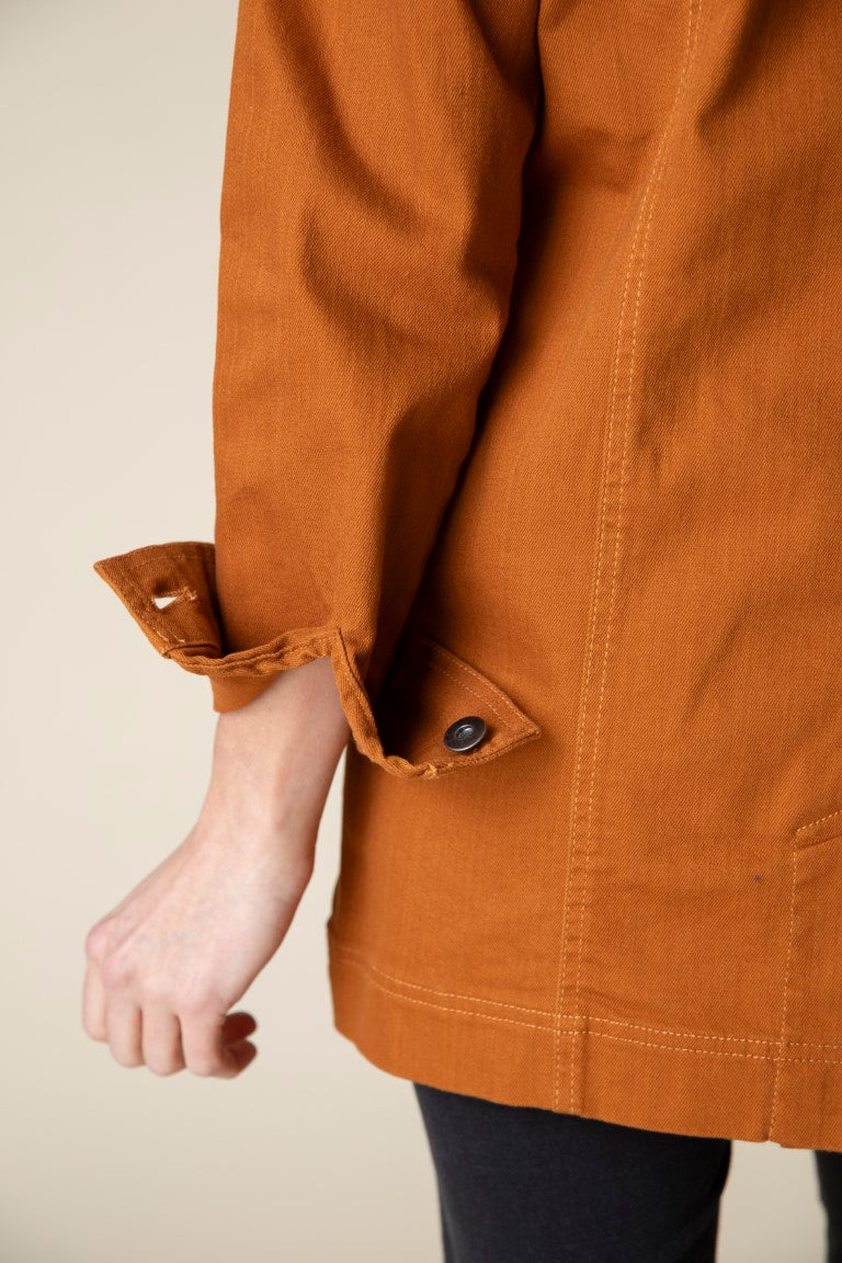 Stretch Denim Boyfriend Jacket in Ginger by Habitat Clothing