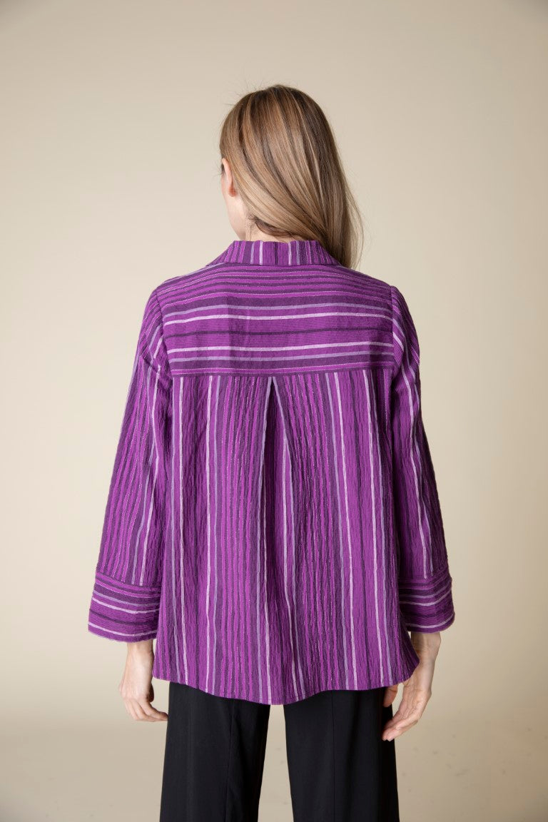 Change Your Stripes Pocket Shirt in Plum by Habitat Clothing