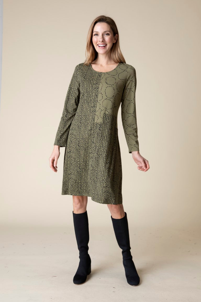 Core Travel Mix Patch Pocket Dress in Olive by Habitat Clothing