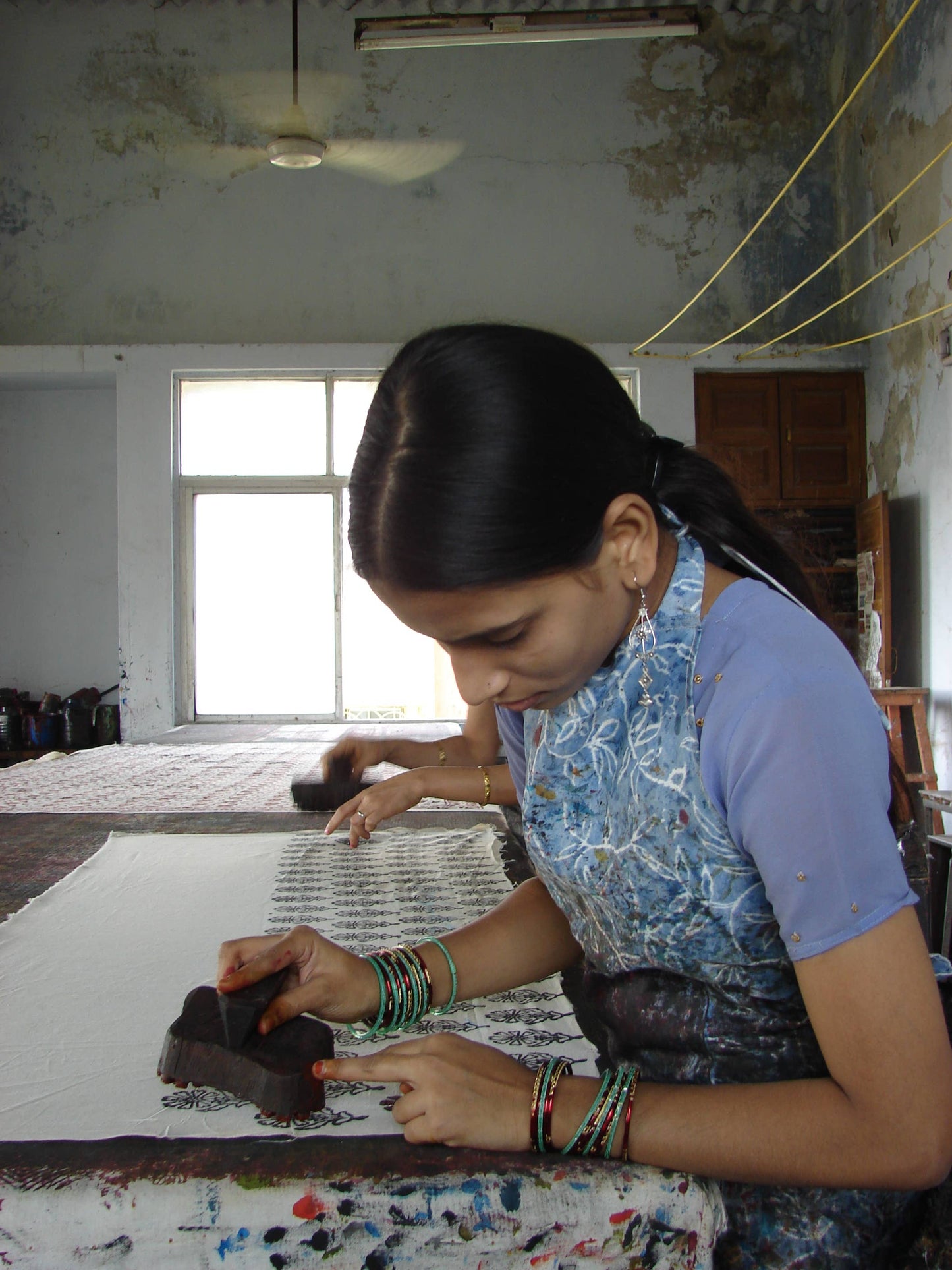 ZINNIA Hand Block Printed Cotton Tablecloth from Sustainable Threads