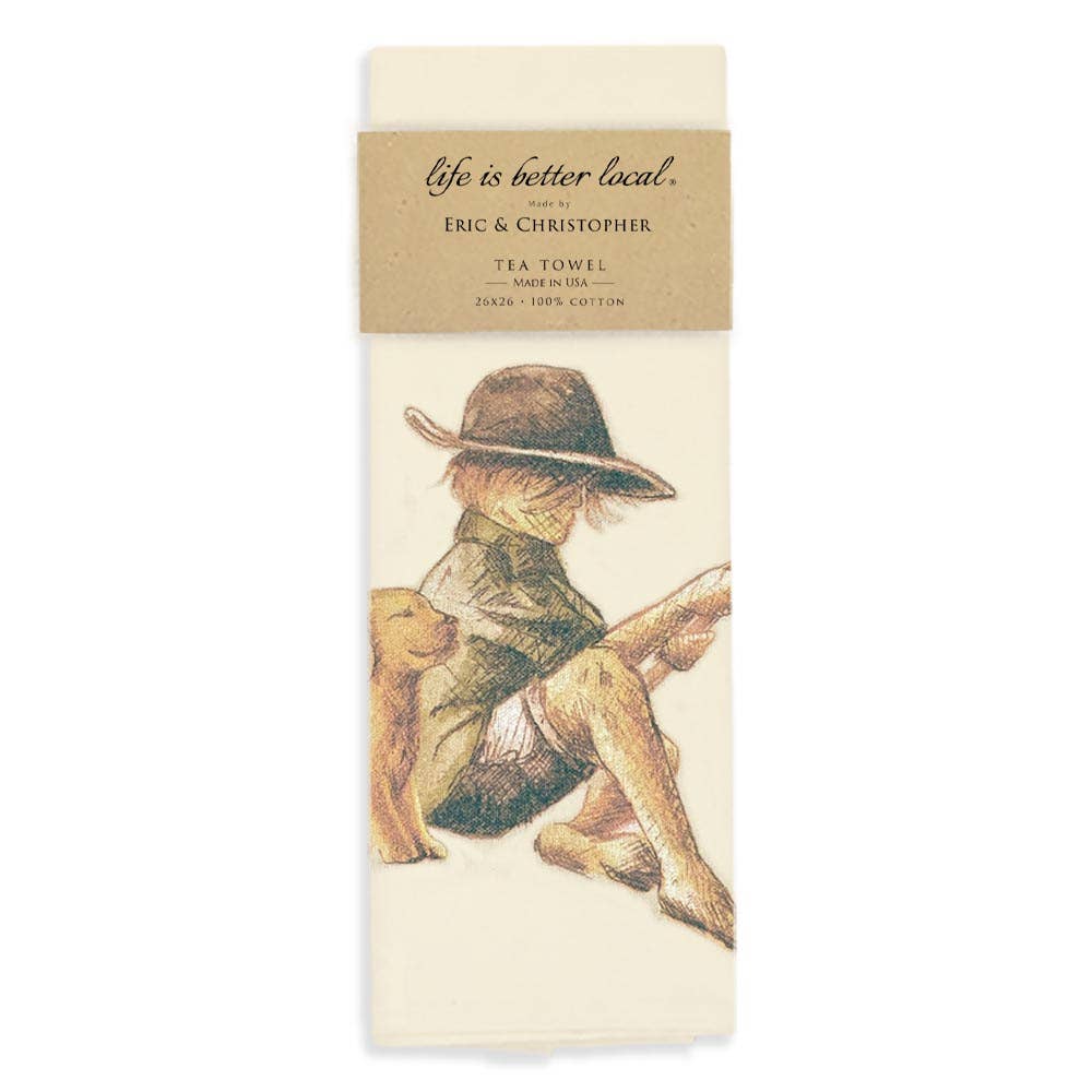 Child with Puppy Tea Towel from Eric and Christopher