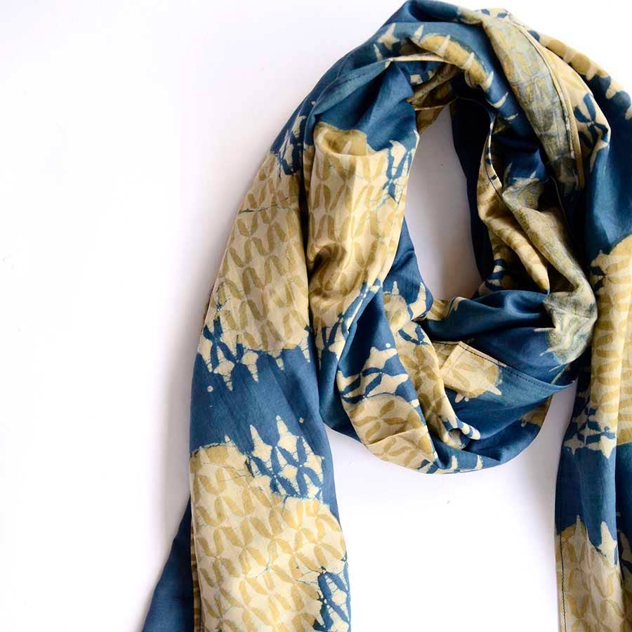 Ira Handmade Block Print Large Scarf by Ichcha