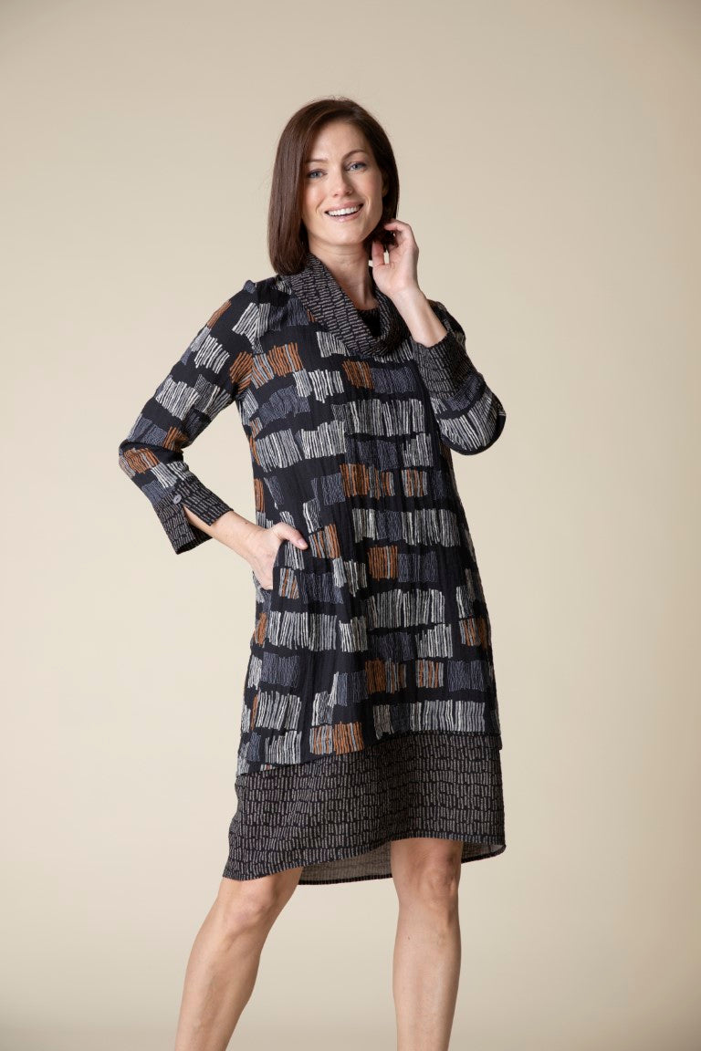 Express Lines Drape Collar Dress in Black by Habitat Clothing Medium Express Lines Drape Collar Dress in Black by Habitat Clothing Medium