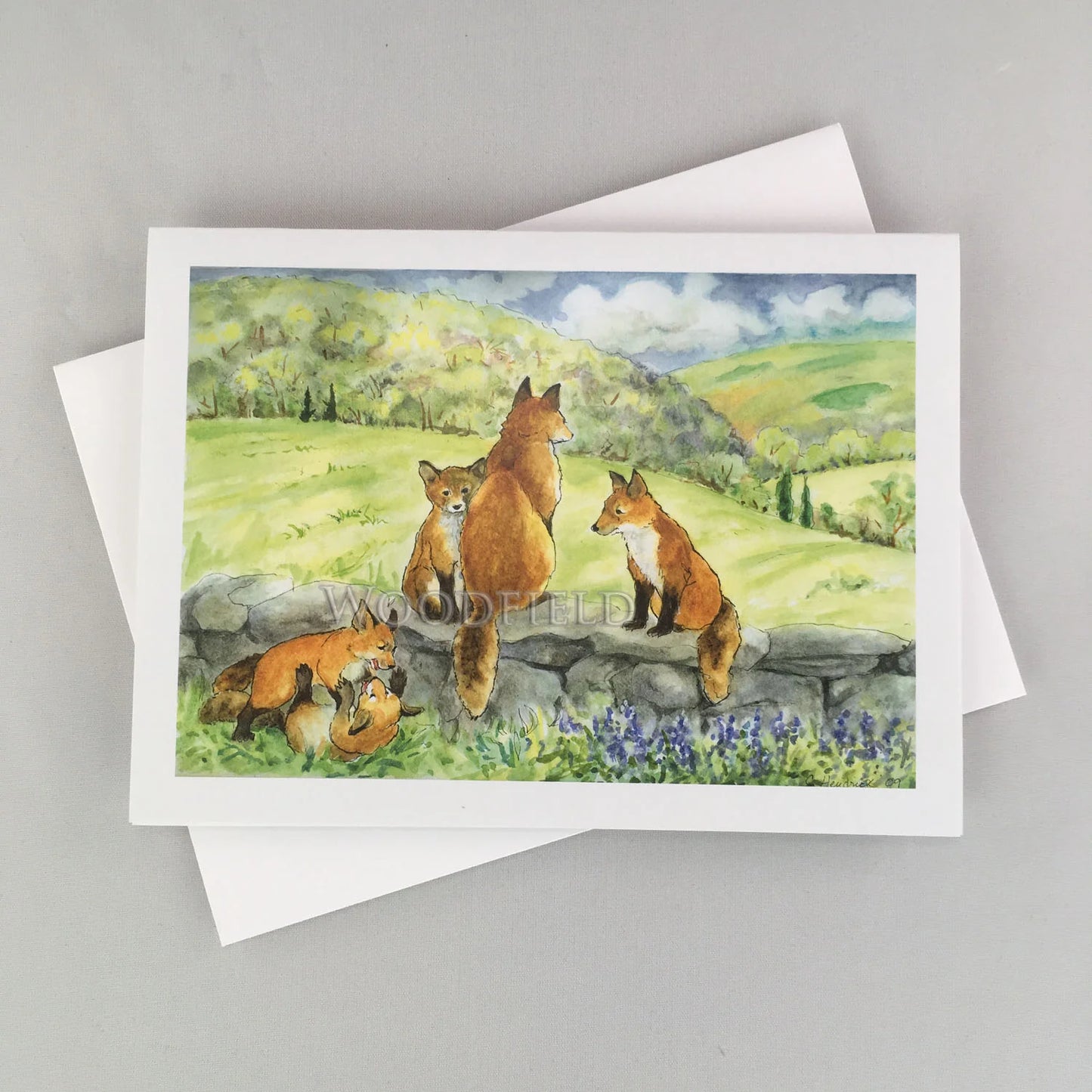 Spring Foxes - Greeting Card by Woodfield Press