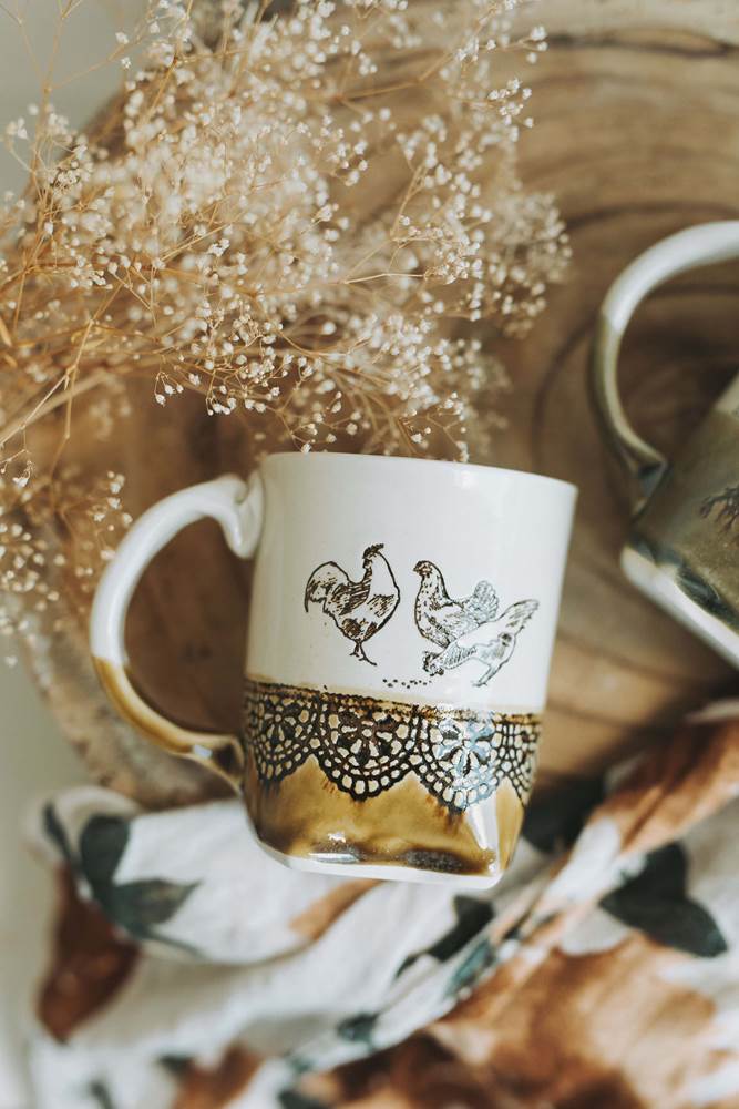 Chicken Mug from Colleen Deiss Designs