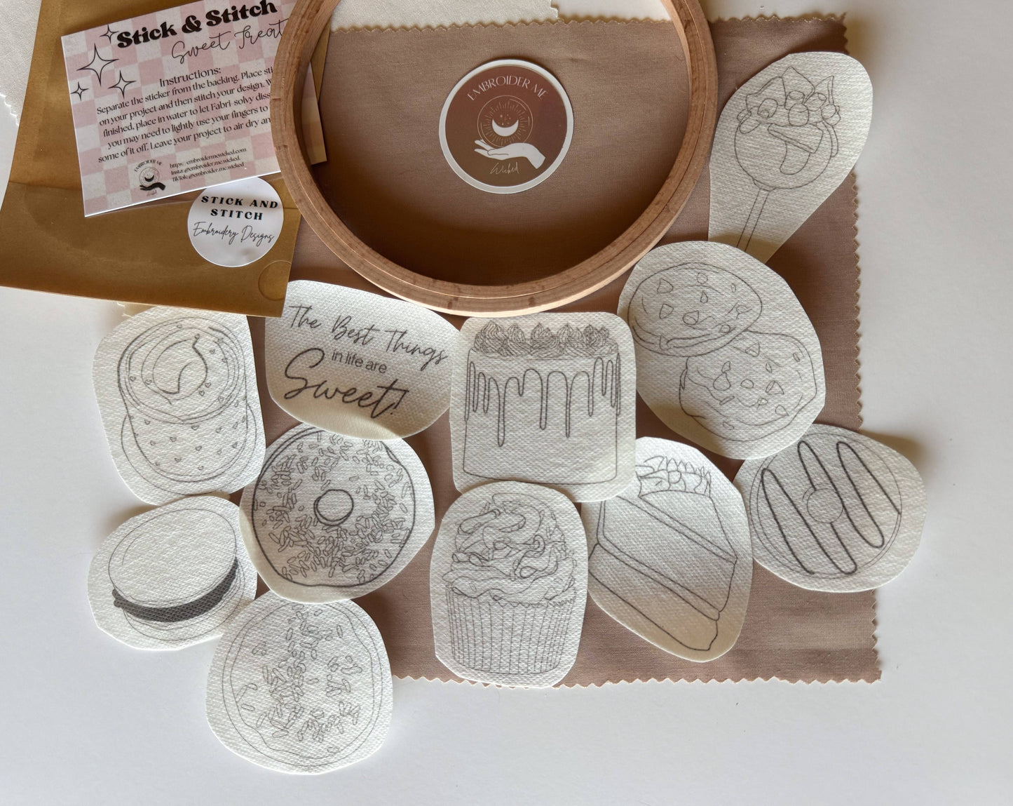 Sweet Treats Stick & Stitch Pack by Embroider Me Wicked