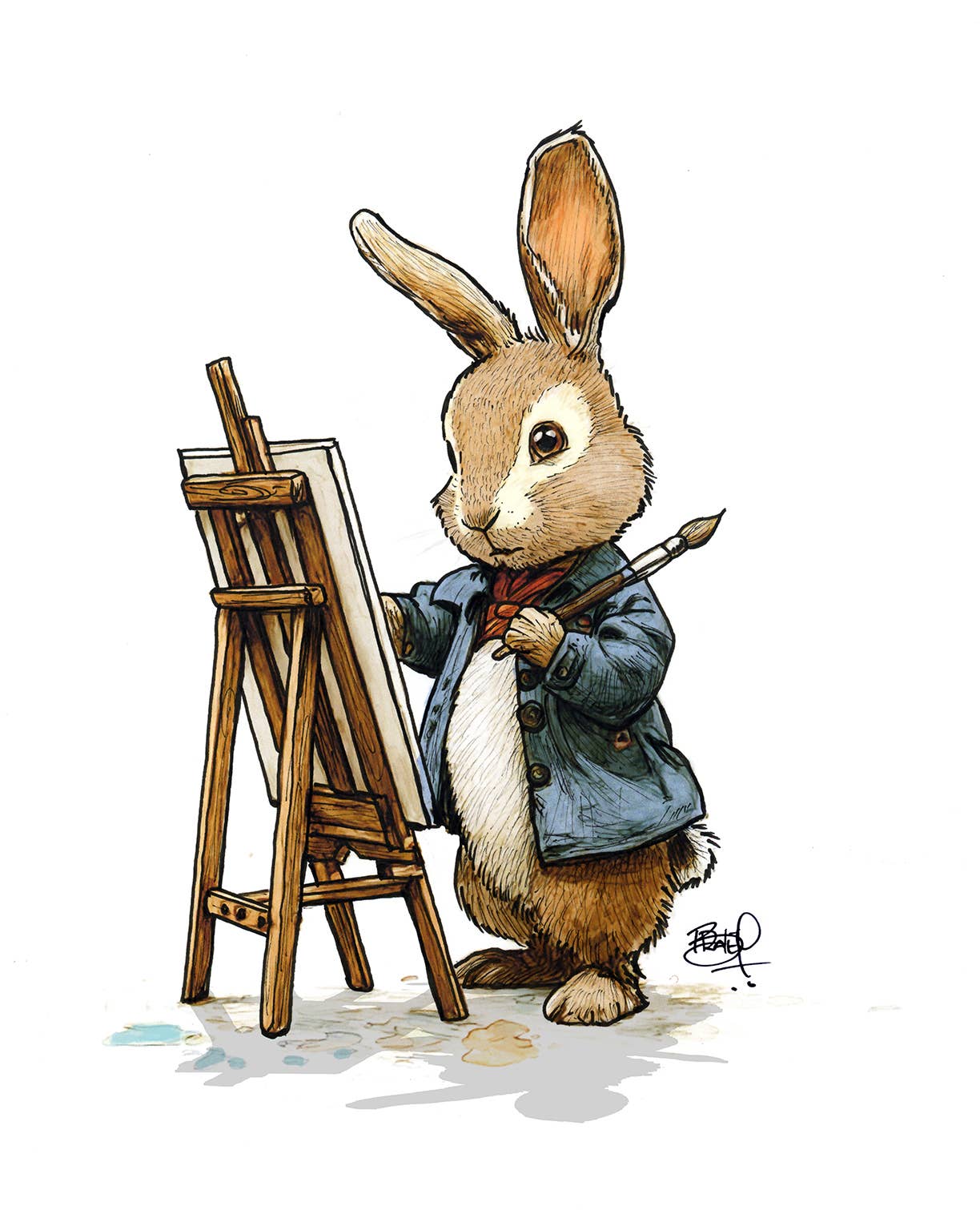 Plein Air Hare Greeting Card (blank inside) by Shawn Braley Illustration - Maine Yarn & Fiber Supply