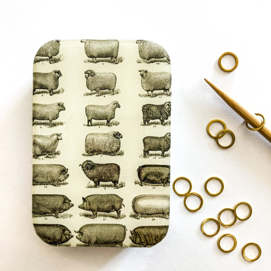 Sheep & Pig Notions Tin from Firefly Notes