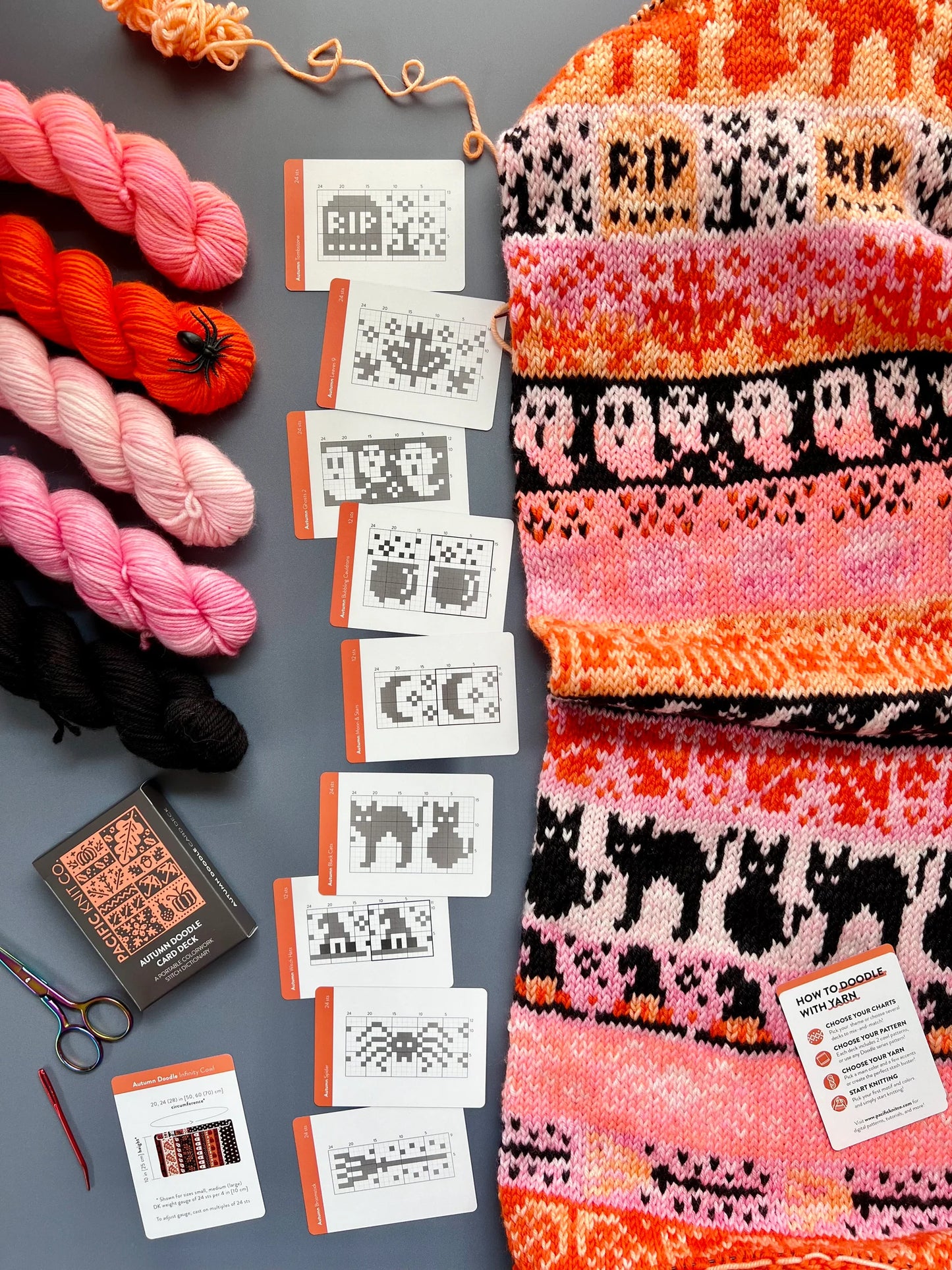 Autumn Doodle Card Deck by Pacific Knit Co.