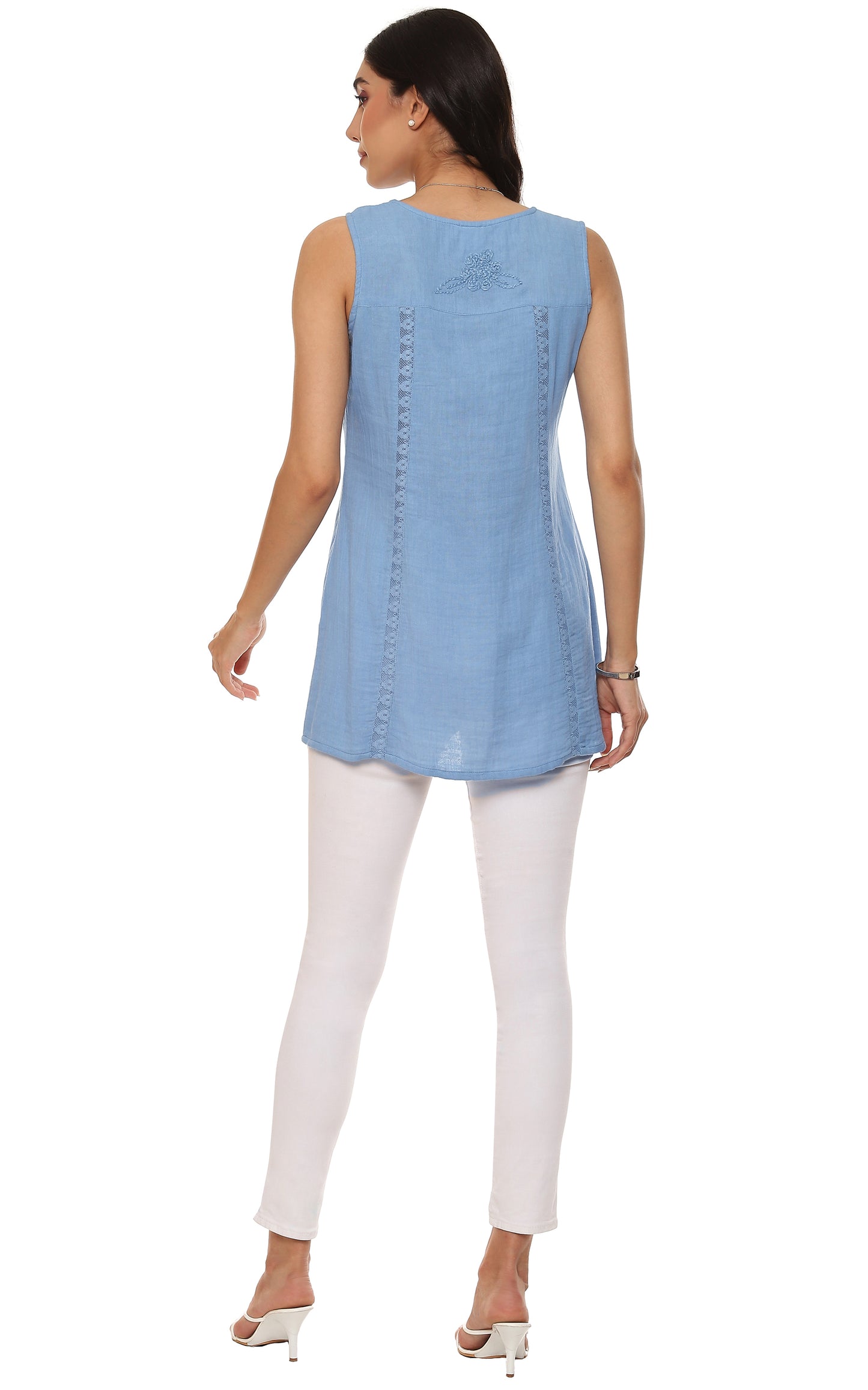 SALE Phyllis Long Tank in Blue by Parsley & Sage