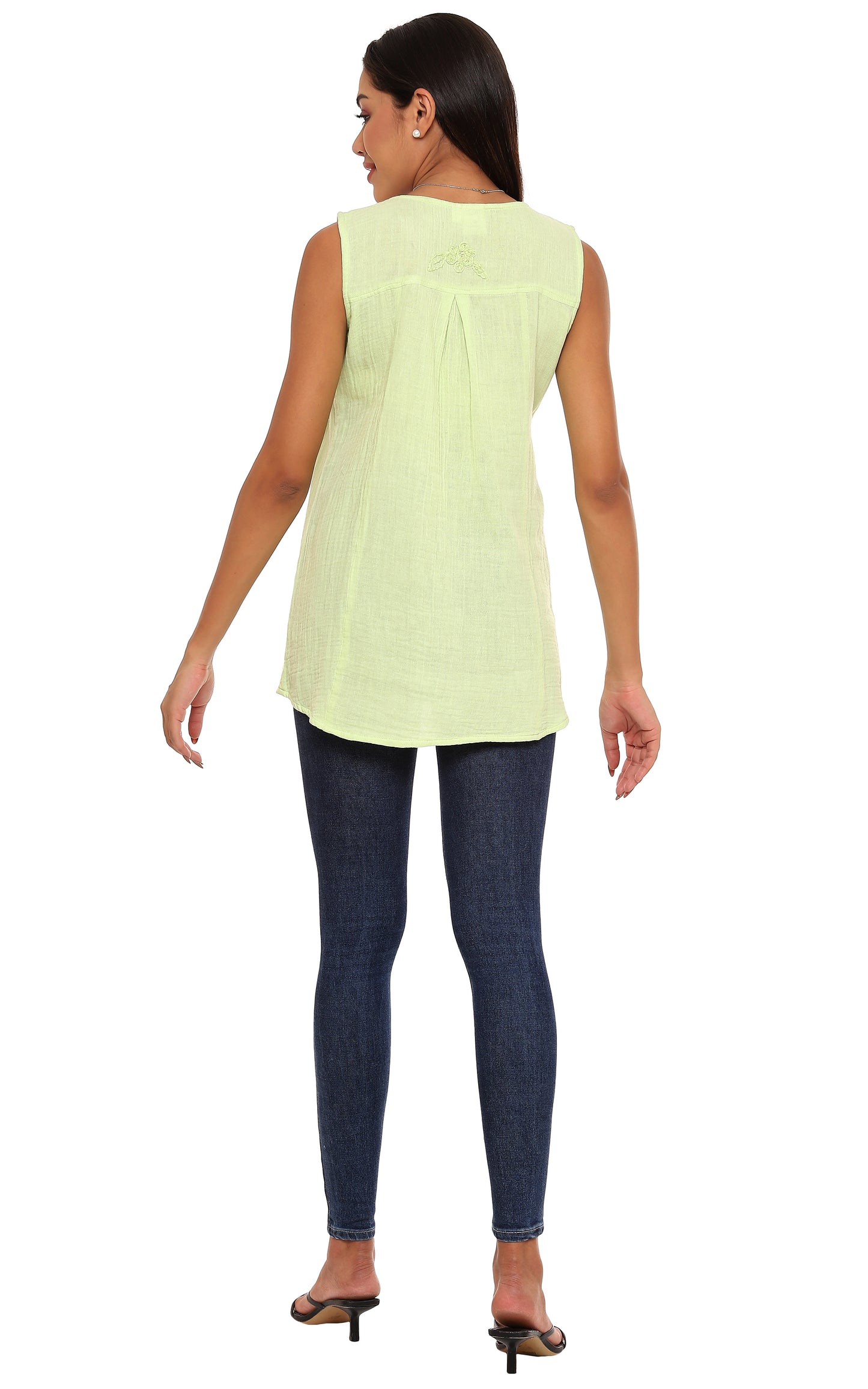 SALE Phyllis Long Tank in Lime by Parsley & Sage
