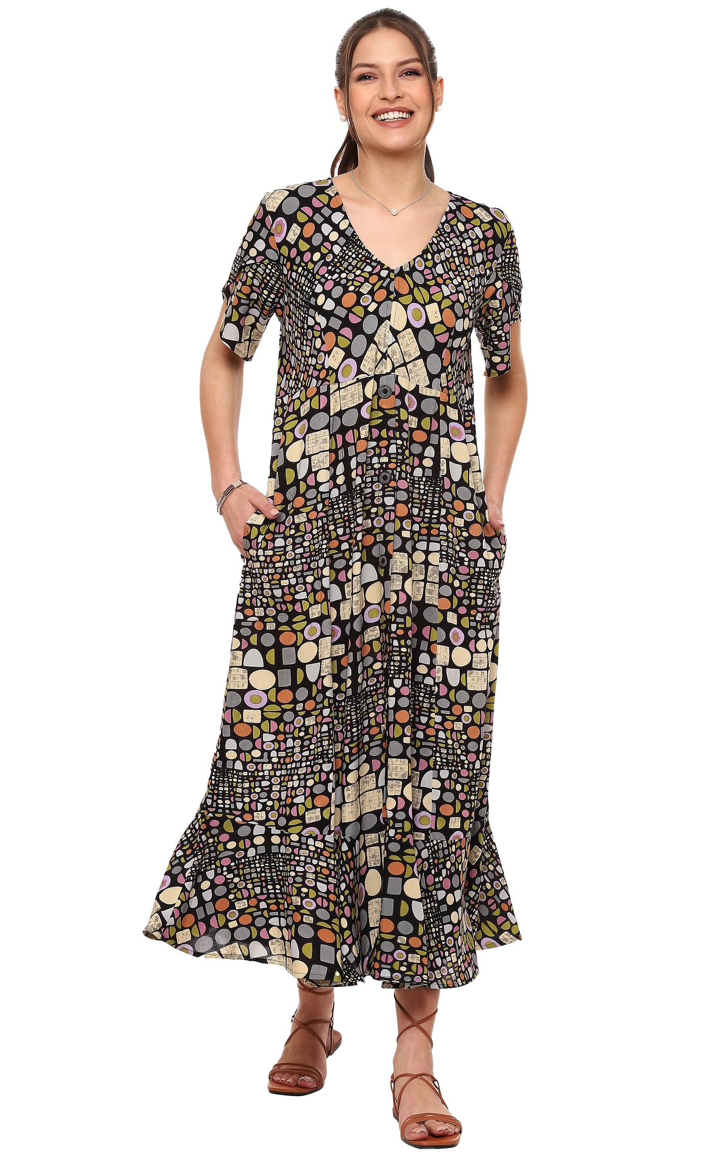 Tara Long Button Dress by Parsley & Sage