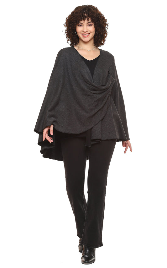 Marlowe Reversible Wrap in Charcoal by Parsley & Sage