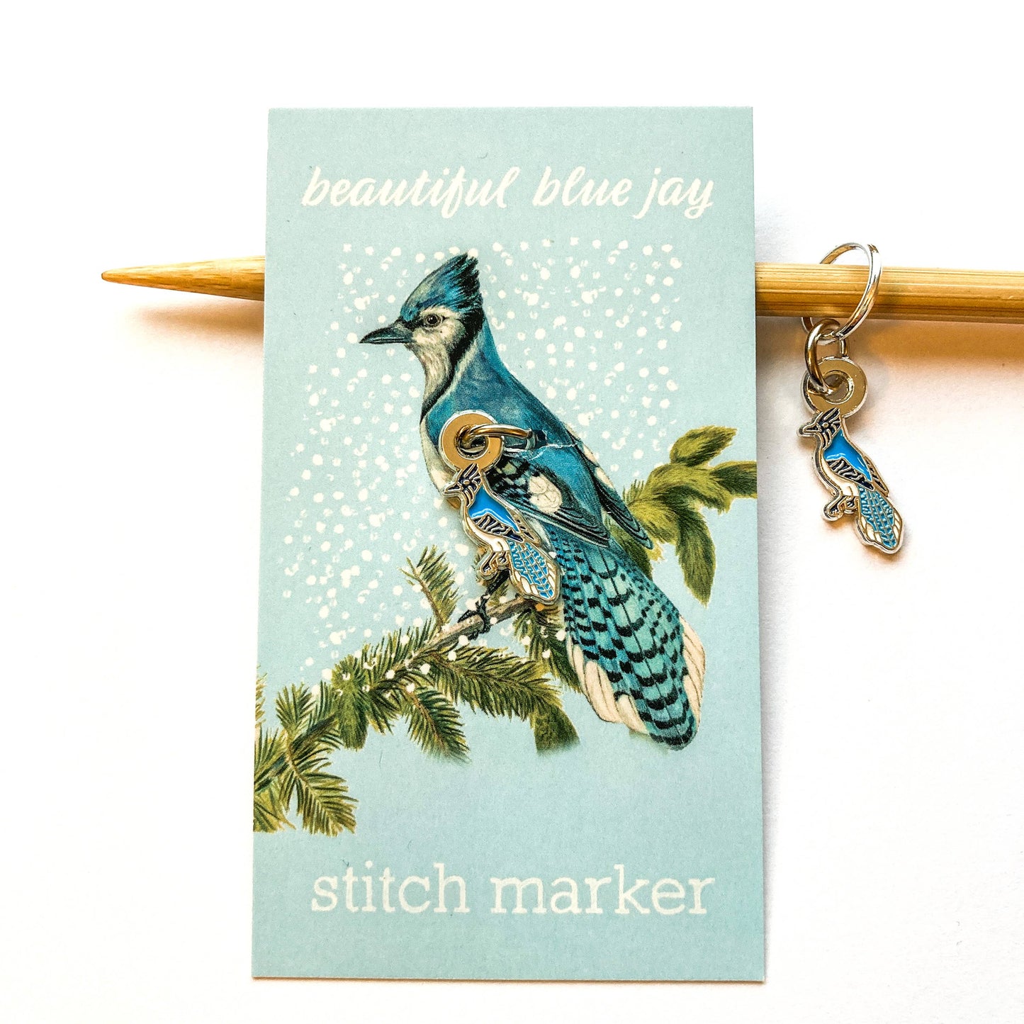 Blue Jay Single Stitch Markers from Firefly Notes
