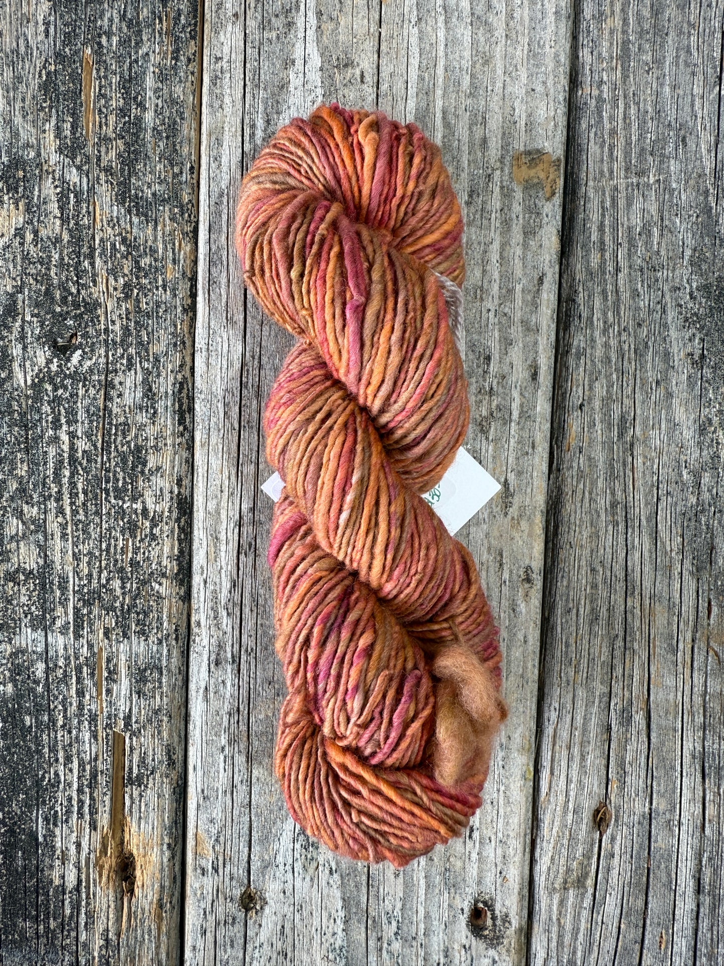 Hand Dyed and Spun Polwarth 3.3oz “Melons”