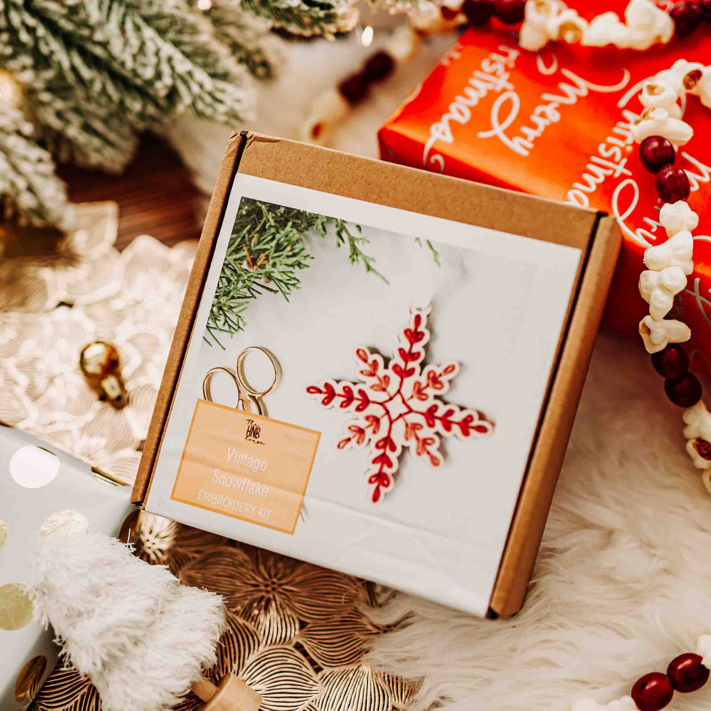 Vintage Snowflake Ornament Embroidery DIY Kit by The HNB House