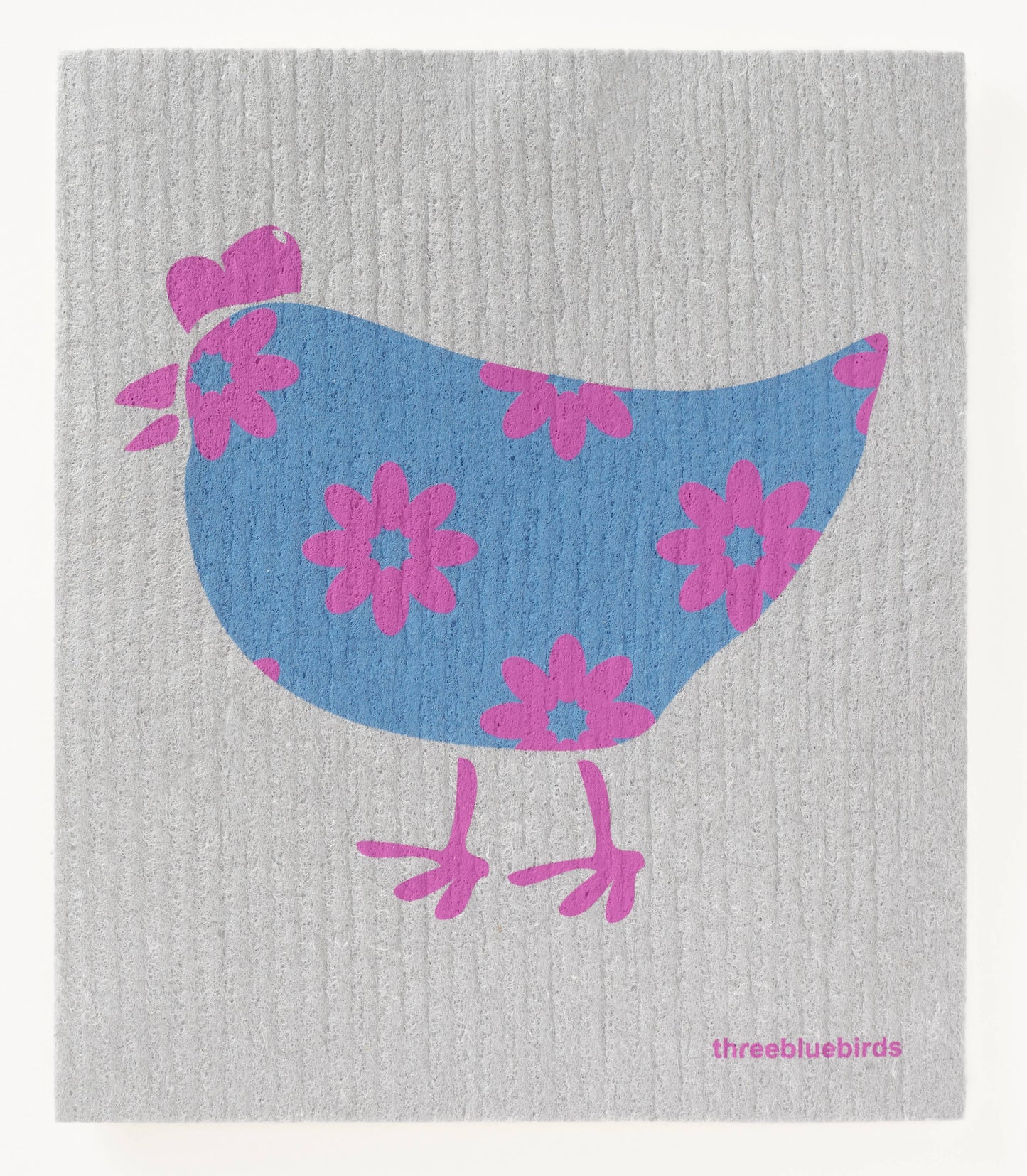 Hilda on Grey - Swedish Dishcloths by Three Blue Birds