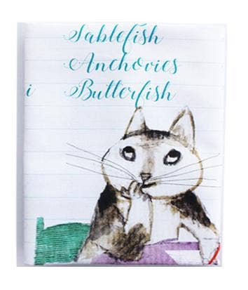 Fish Shopping List Tea Towel by Artiphany