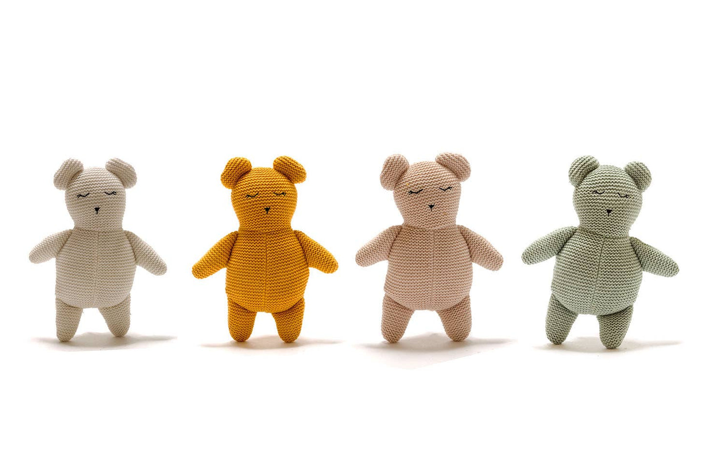 Organic Cotton Knitted White Teddy Bear Toy by Best Years