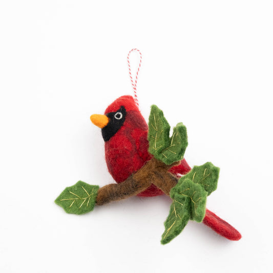Red Cardinal on Branch Ornament from The Winding Road
