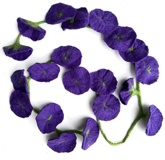 Purple - Felt Flower Vine Garland by The Winding Road