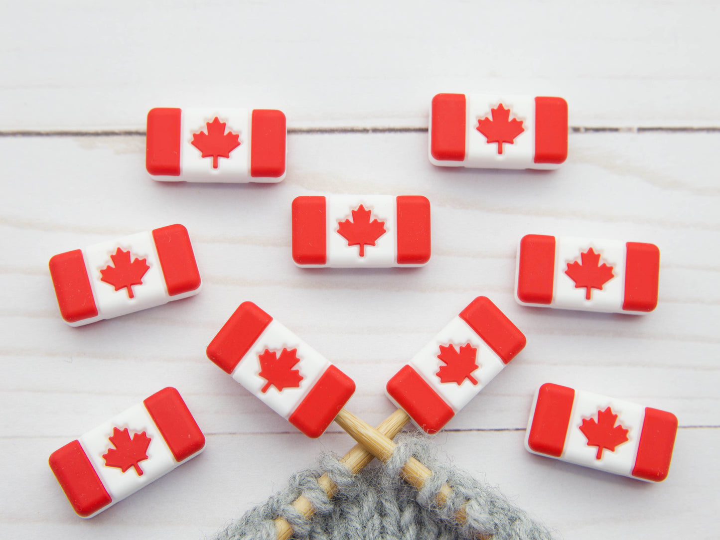 Canada Flag Stitch Stoppers from Fox & Pine Stitches