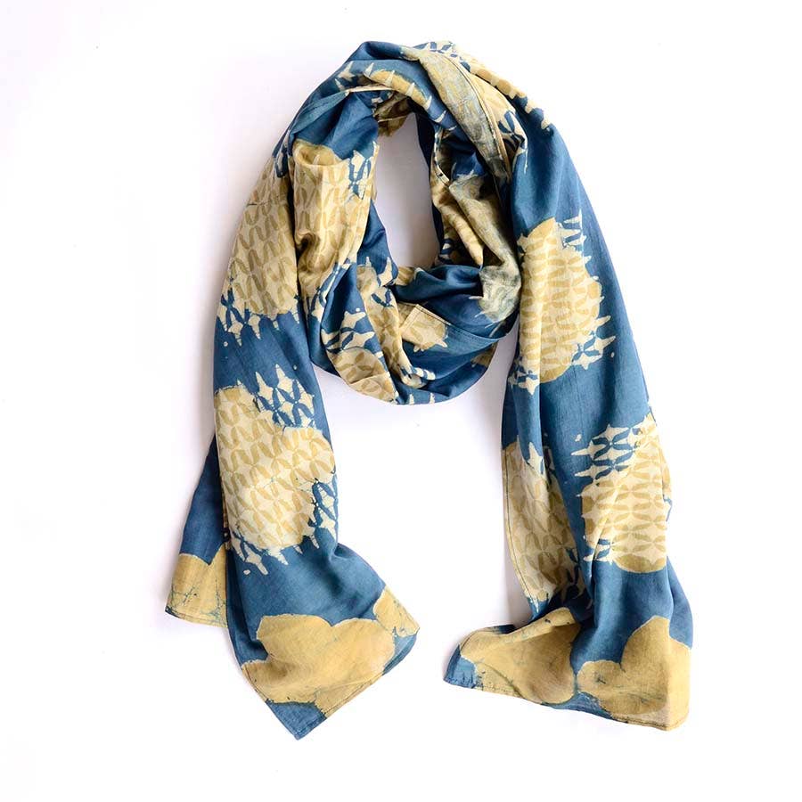 Ira Handmade Block Print Large Scarf by Ichcha