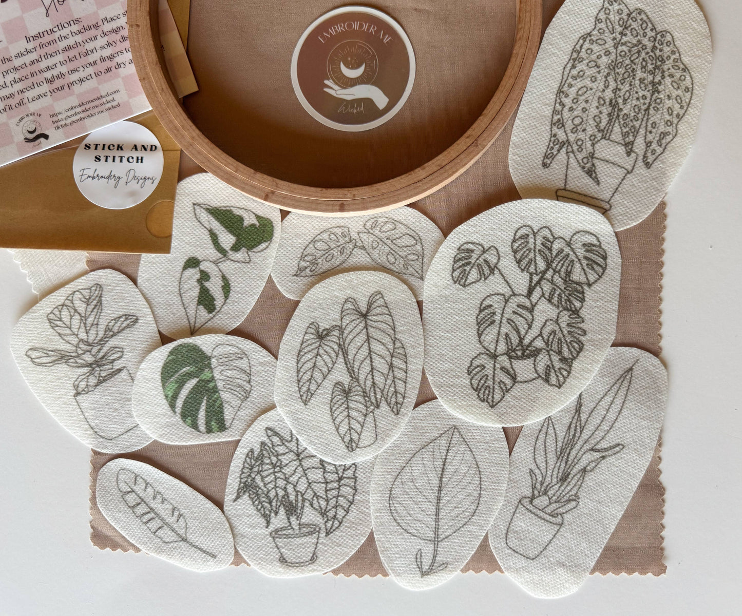 House Plants Stick & Stitch Pack by Embroider Me Wicked