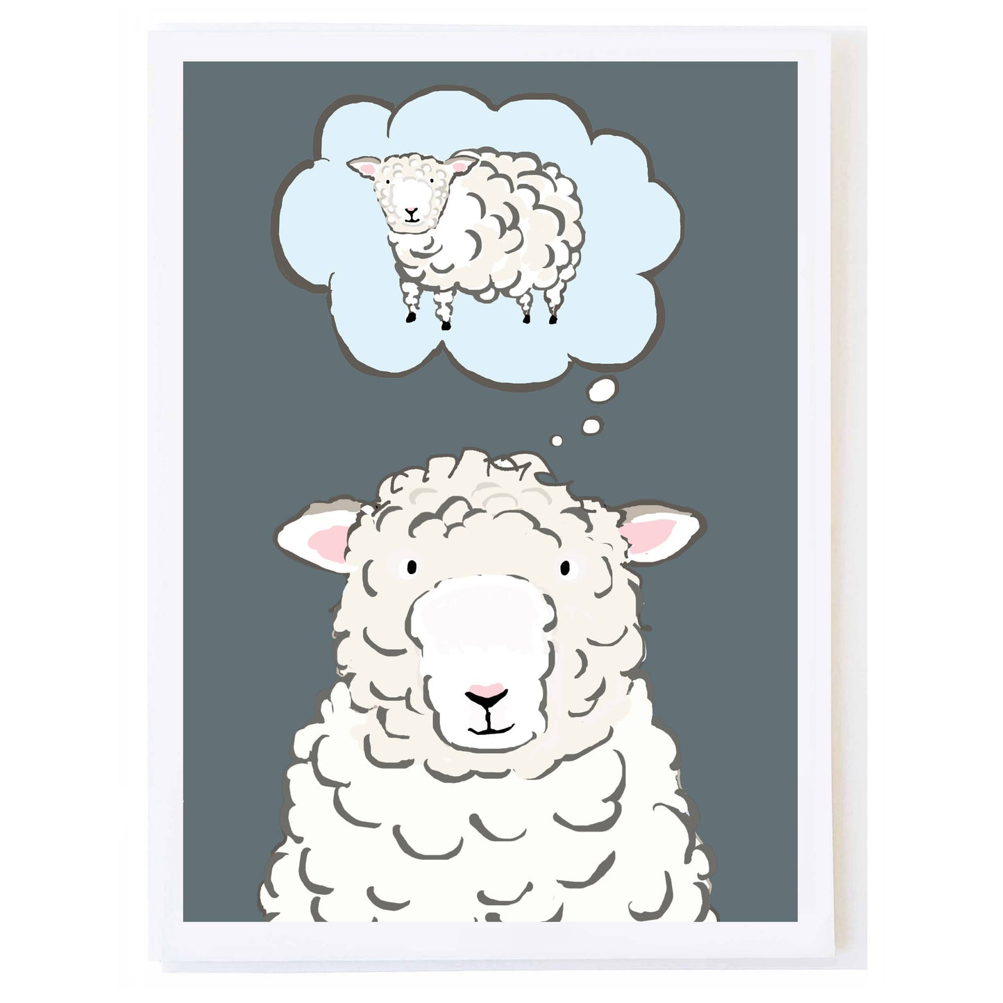 Thinking Ewe - Greeting Card (Blank Inside) by Molly O