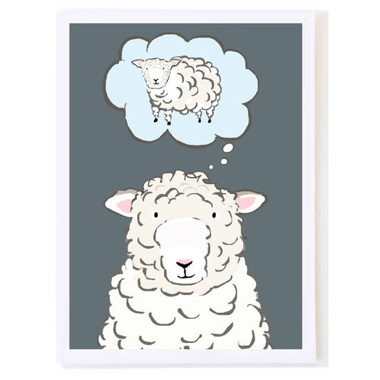 Thinking Ewe - Greeting Card (Blank Inside) by Molly O