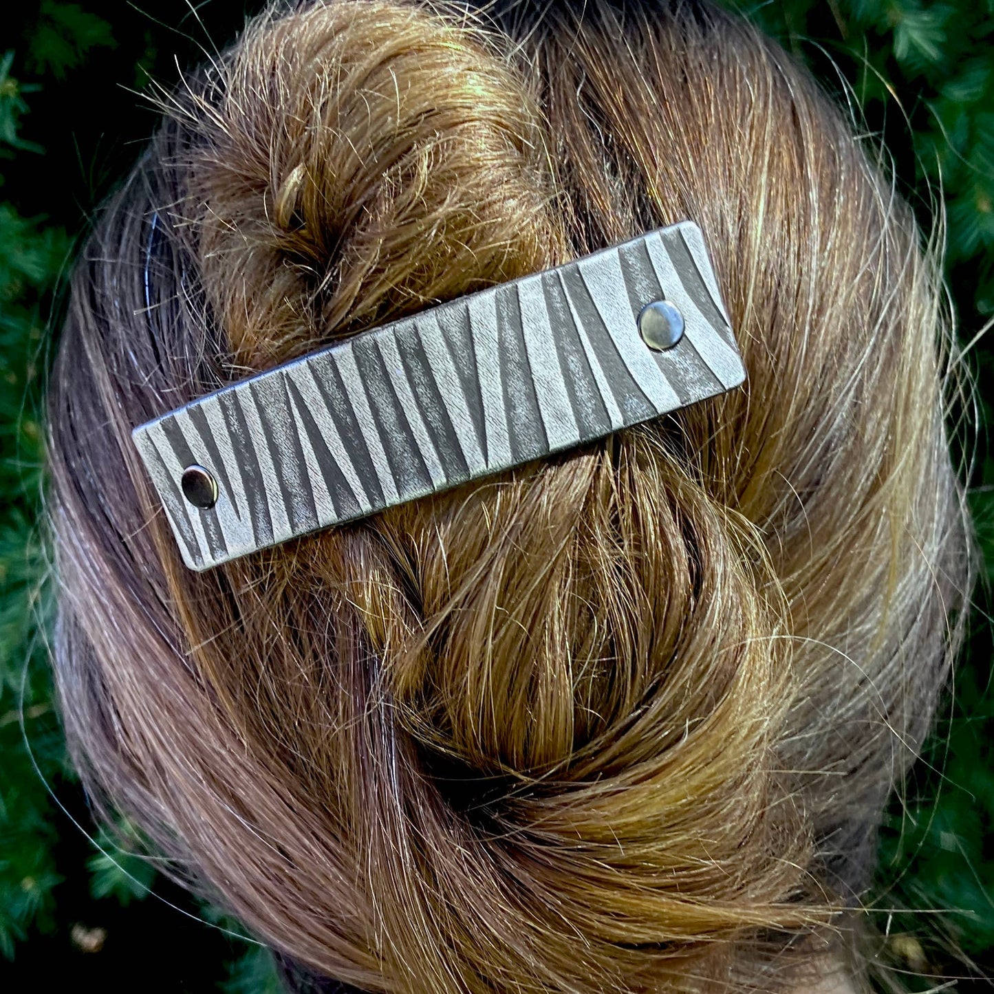 Zebra Stripes Leather Hair Clip by PlatypusMax