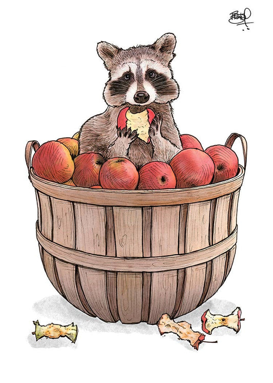 Bushel Bandit Greeting Card (blank inside) by Shawn Braley Illustration
