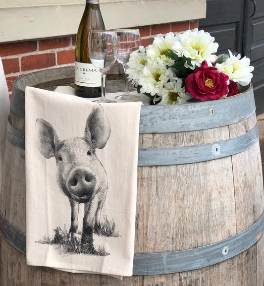 Piglet 3 Tea Towel from Eric and Christopher - Maine Yarn & Fiber Supply