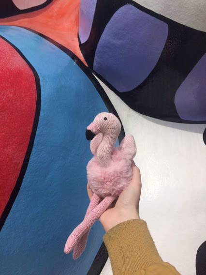 Tweed Pink Flamingo Baby Rattle by Best Years