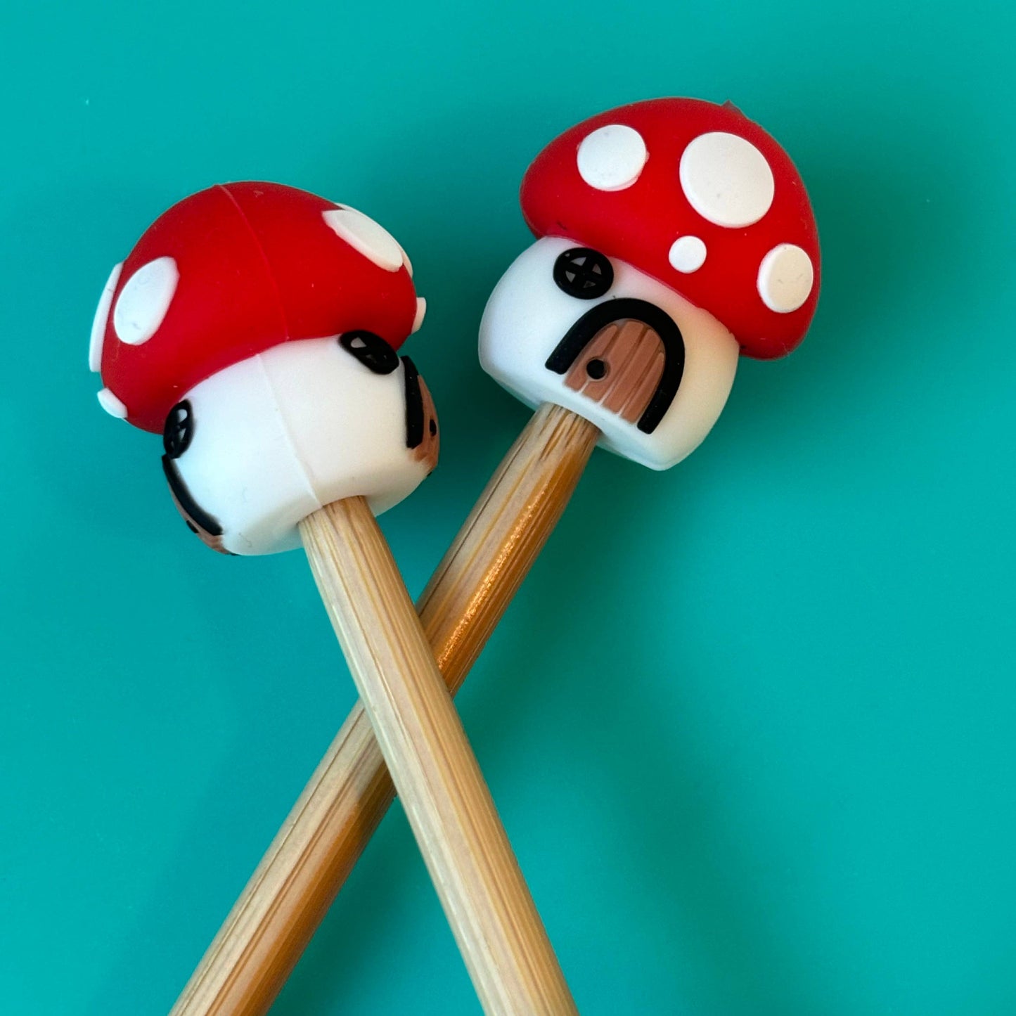 Mushroom Cottage Stitch Stoppers from Comma Craft Co