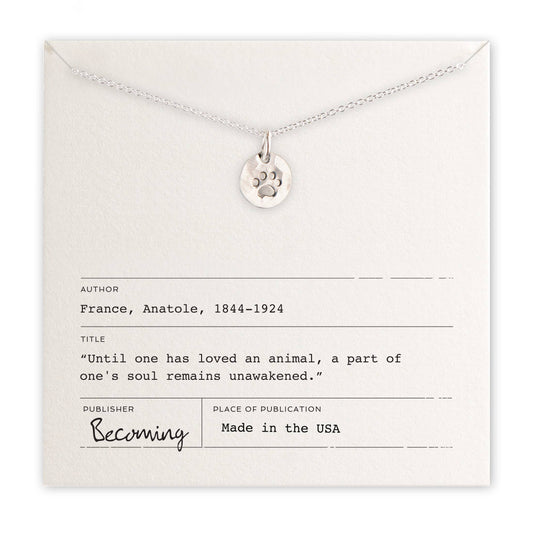 Paw Print Sterling Silver Necklace by Becoming Jewelry