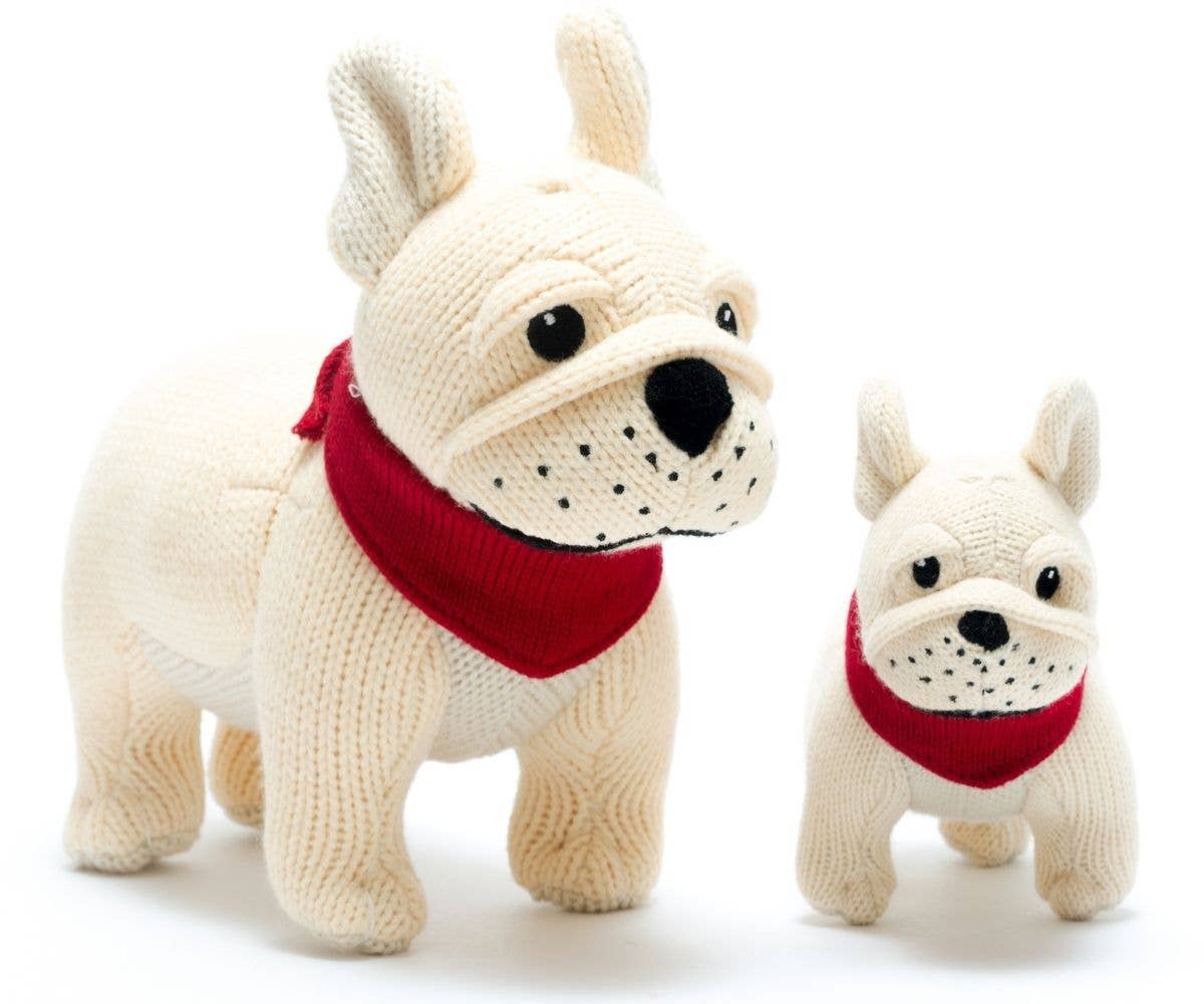 Knitted French Bulldog Rattle by Best Years