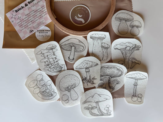 Mushroom Stick & Stitch Pack by Embroider Me Wicked