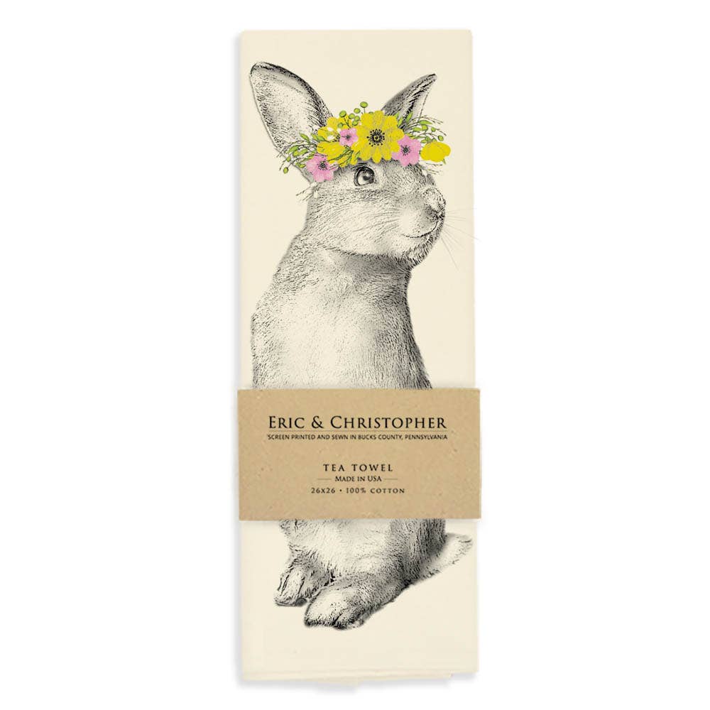 "Peaches" the Bunny Tea Towel from Eric and Christopher