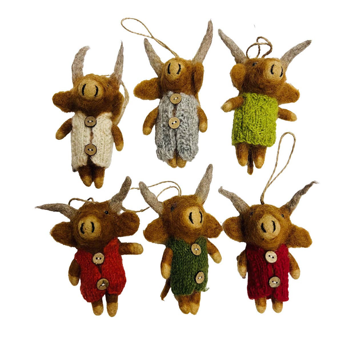 Highland Cow with Knit Sweater Ornaments from The Winding Road