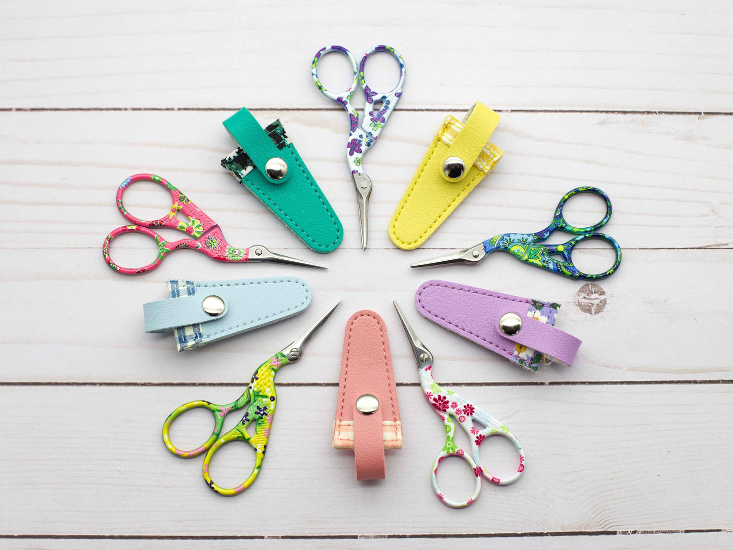 Colorful Scissors & Sheaths from Fox & Pine Stitches