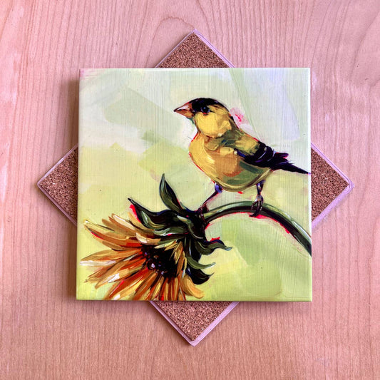Sunny Goldfinch Trivet by Art by Alyssa